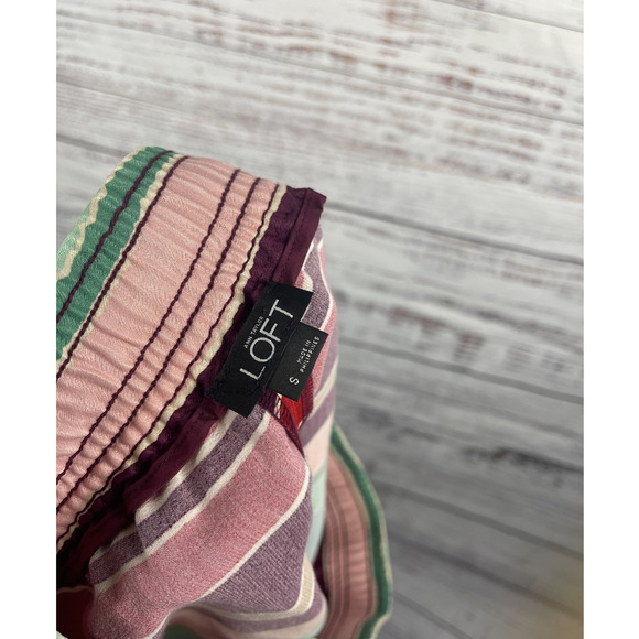 Loft Shorts Womens Small Multicolor Striped Drawstring Boho Tassel Casual Summer - Picture 3 of 6